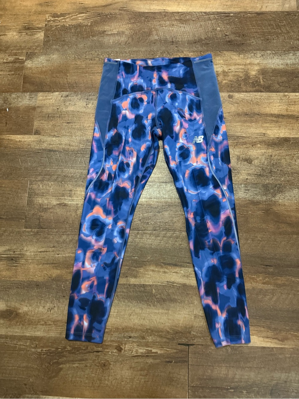 New Balance Navy & Pink Abstract Print Girls' Leggings
